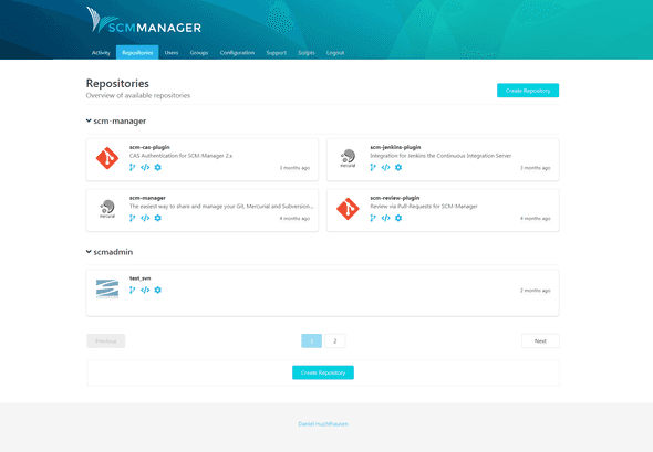 Repository overview of SCM-Manager 2