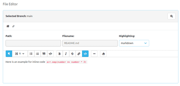 Inline code example