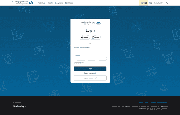cloudogu platform-Login-Form