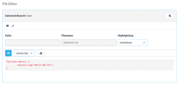 Code block example